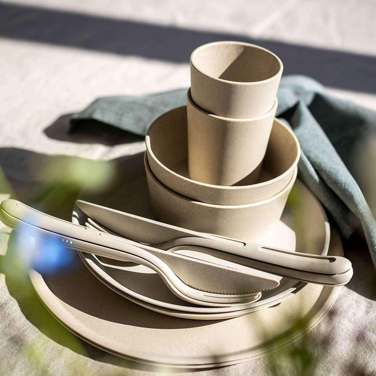 GESCHIRRSET Connect Set Helsinki beige 10er Set - Beige, Kunststoff (25.7/15/25.7cm) - Koziol