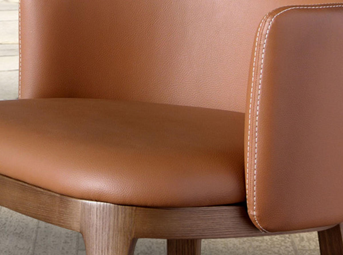BARHOCKER asymmetrisch Braun Walnuss 53/51/84 cm - Braun, Leder/Holz (53/84/51cm) - ANGEL CERDA