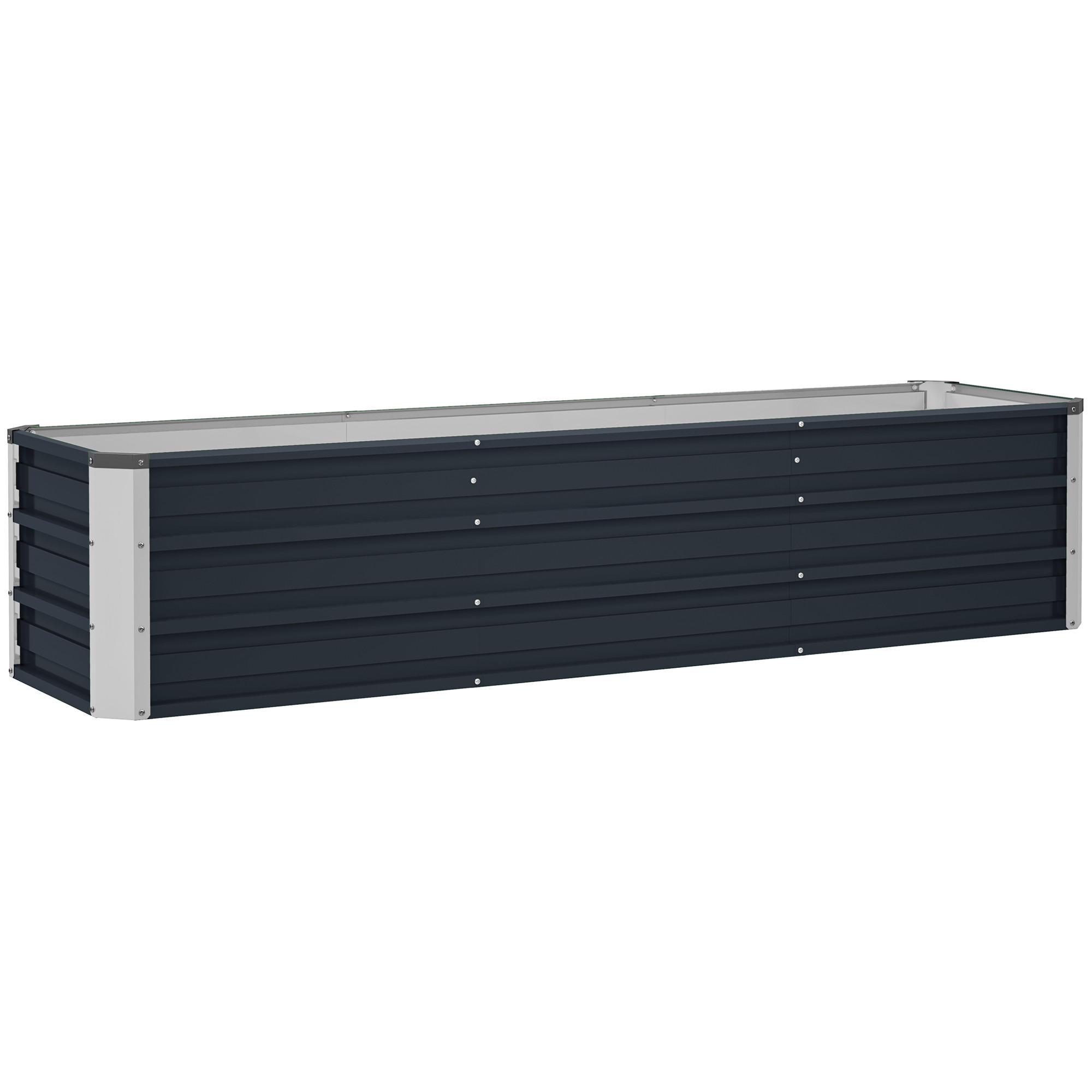 STAHL-HOCHBEET, dunkelgrau, 183×47×40 cm, wetterfest - Grau, Metall (183/40/47cm) - Biohort