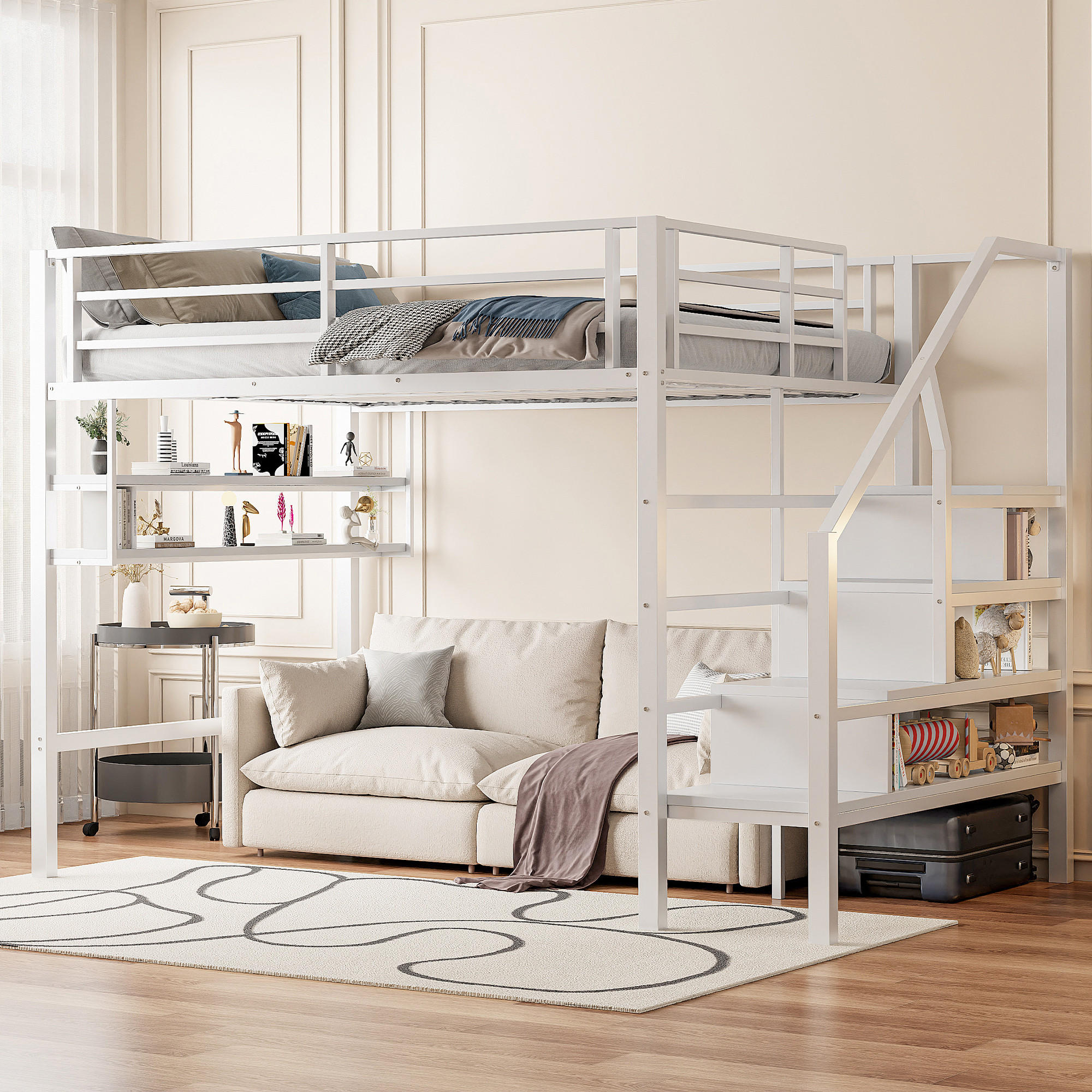 Thumbnail - Urban Meuble Hochbett, Weiß, Metall, Rechteckig, Kinder- & Jugendzimmer, Kindermöbel, Kinderbetten, Hochbetten