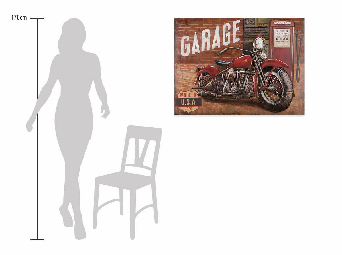 METALLBILD Rot 100/70 cm - Rot/Braun, Metall (6/70cm) - KUNSTLOFT