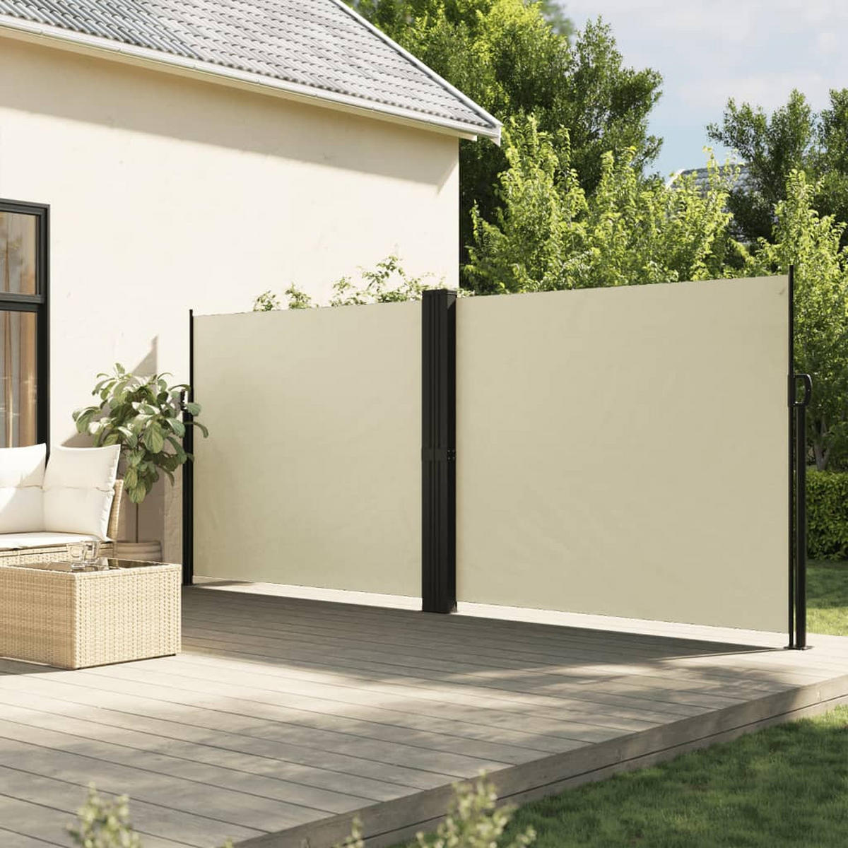 SEITENMARKISE Ausziehbar Creme 180x600 cm - Creme, Textil (600/180/600cm) - furnicato
