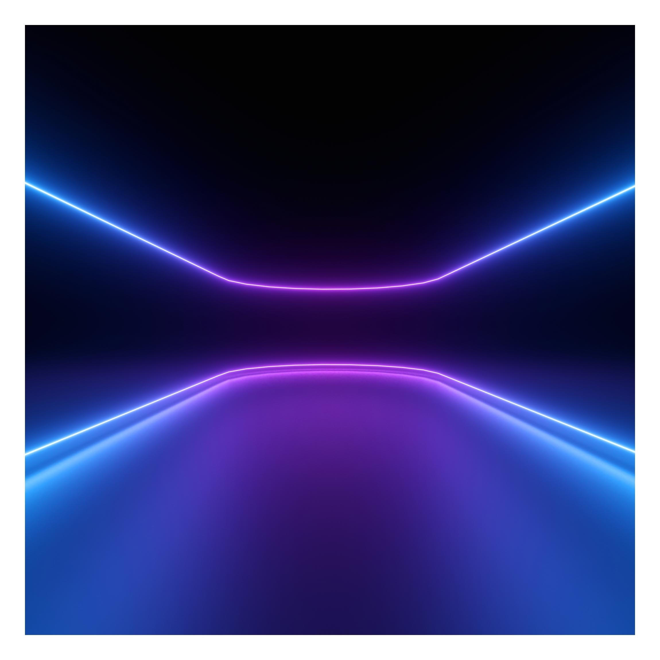FOTOTAPETE Neonlichter 192/192 cm - Violett, Papier (192/192cm) - Bilderwelten