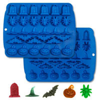 BACKFORM 2-teiliges Set Silikon Halloween Motive - Blau, Kunststoff