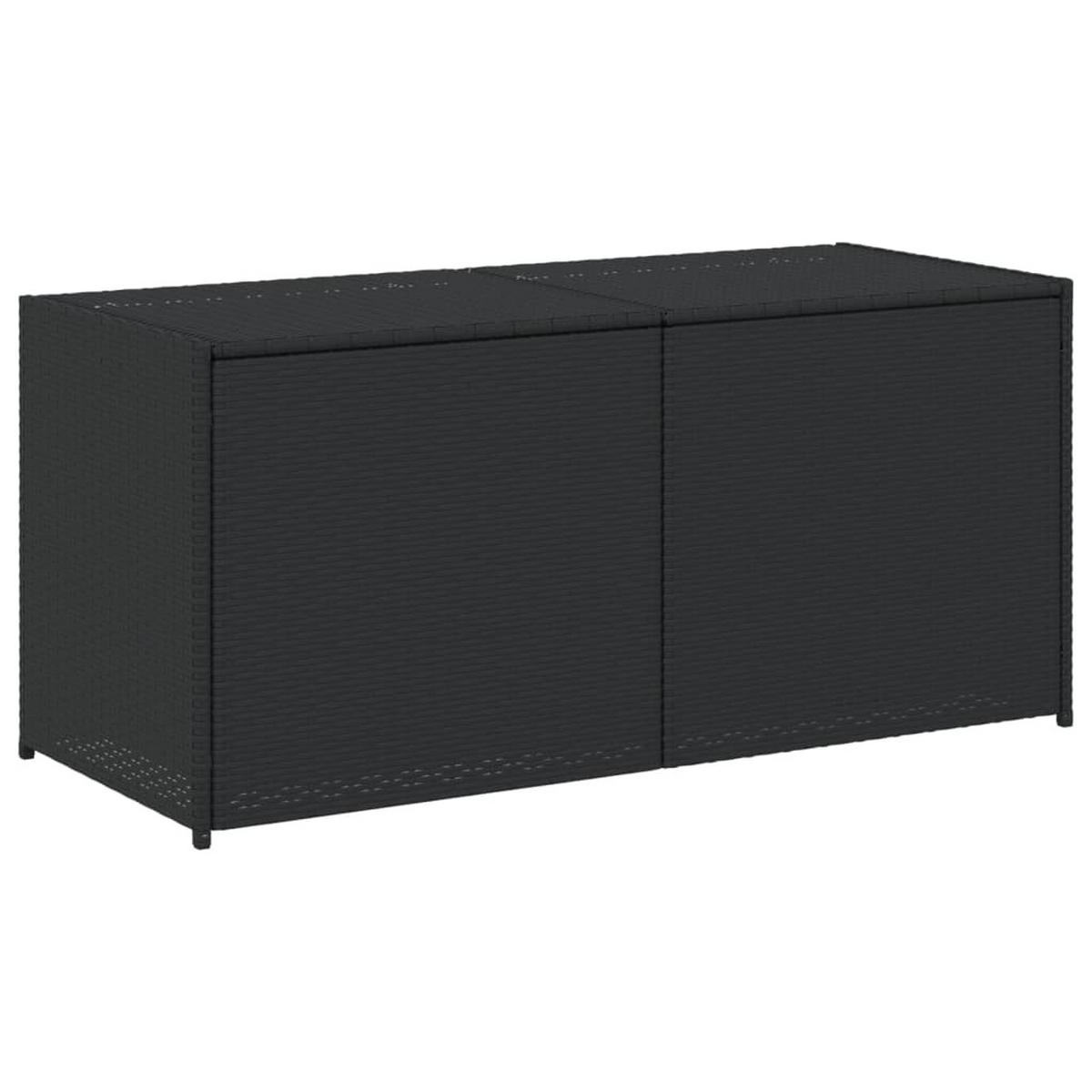 GARTENTRUHE Schwarz 283L Poly Rattan - Schwarz, Kunststoff (120/102/50cm) - furnicato