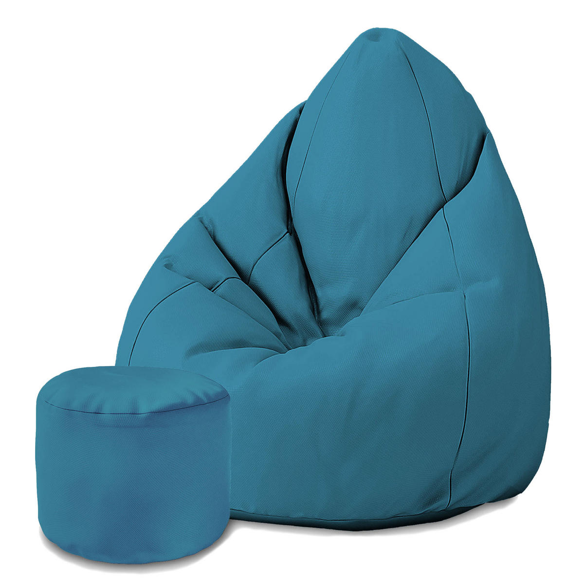 SITZSACK MIT FUßSTÜTZE Basic Oxford 2-tlg Sky M - Blau, Textil (80/120/80cm) - Dreamroots