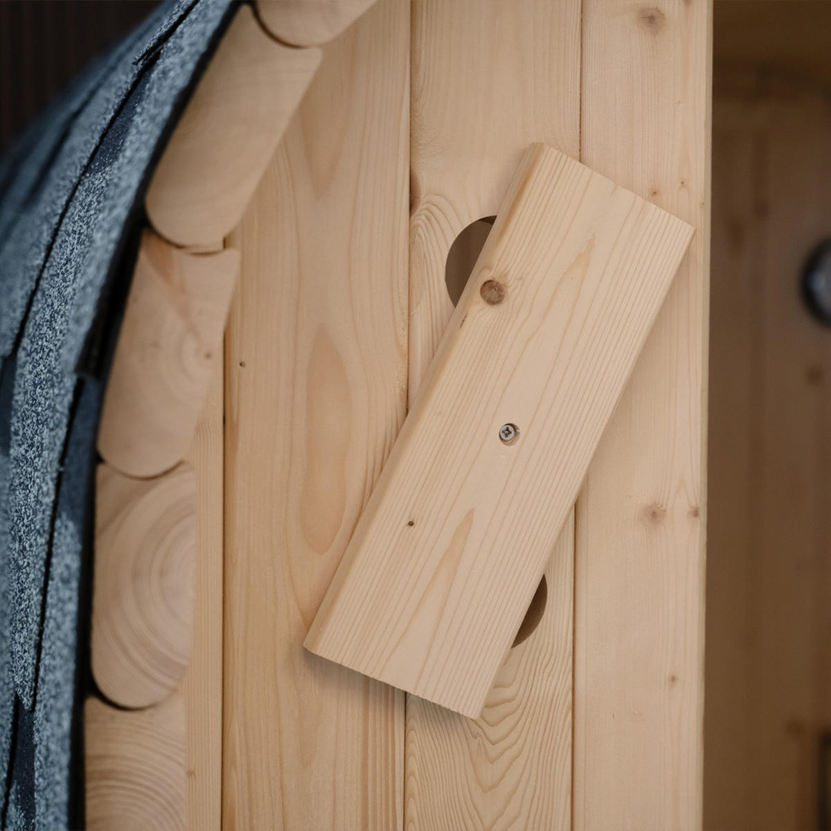 OUTDOOR-SAUNA CUBE S - Naturfarben, Holz - Home Deluxe