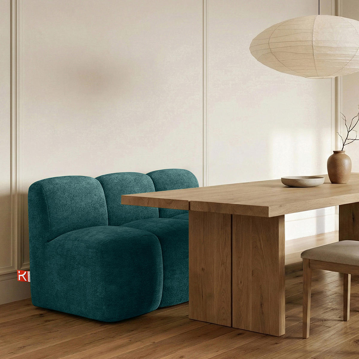ESSZIMMERBANK BRESCO, Meeresblau - Türkis, Holz/Holzwerkstoff (123/80/72cm) - KONSIMO®