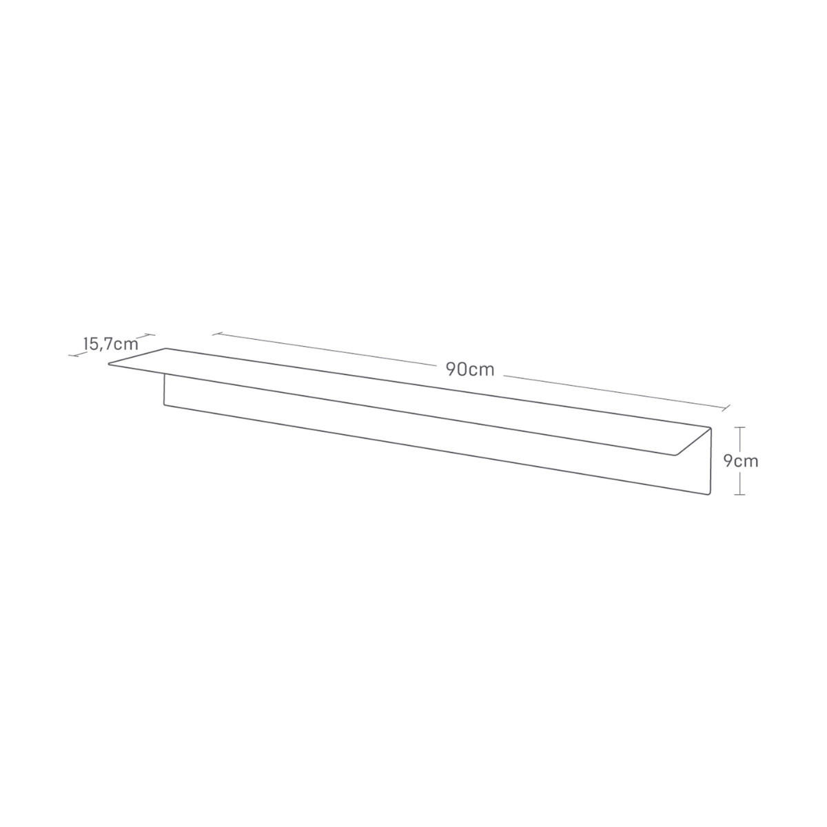 WANDREGAL mit magnetischer Metallplatte 90/15,7/9 cm - Schwarz, Metall (15.7/9/90cm) - Yamazaki