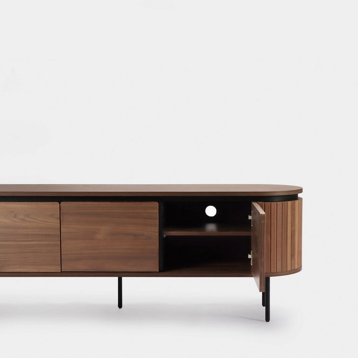 TV-ELEMENT Helios Walnuss 160 cm x 55 cm - Walnussfarben, Holzwerkstoff (160/55/40cm)