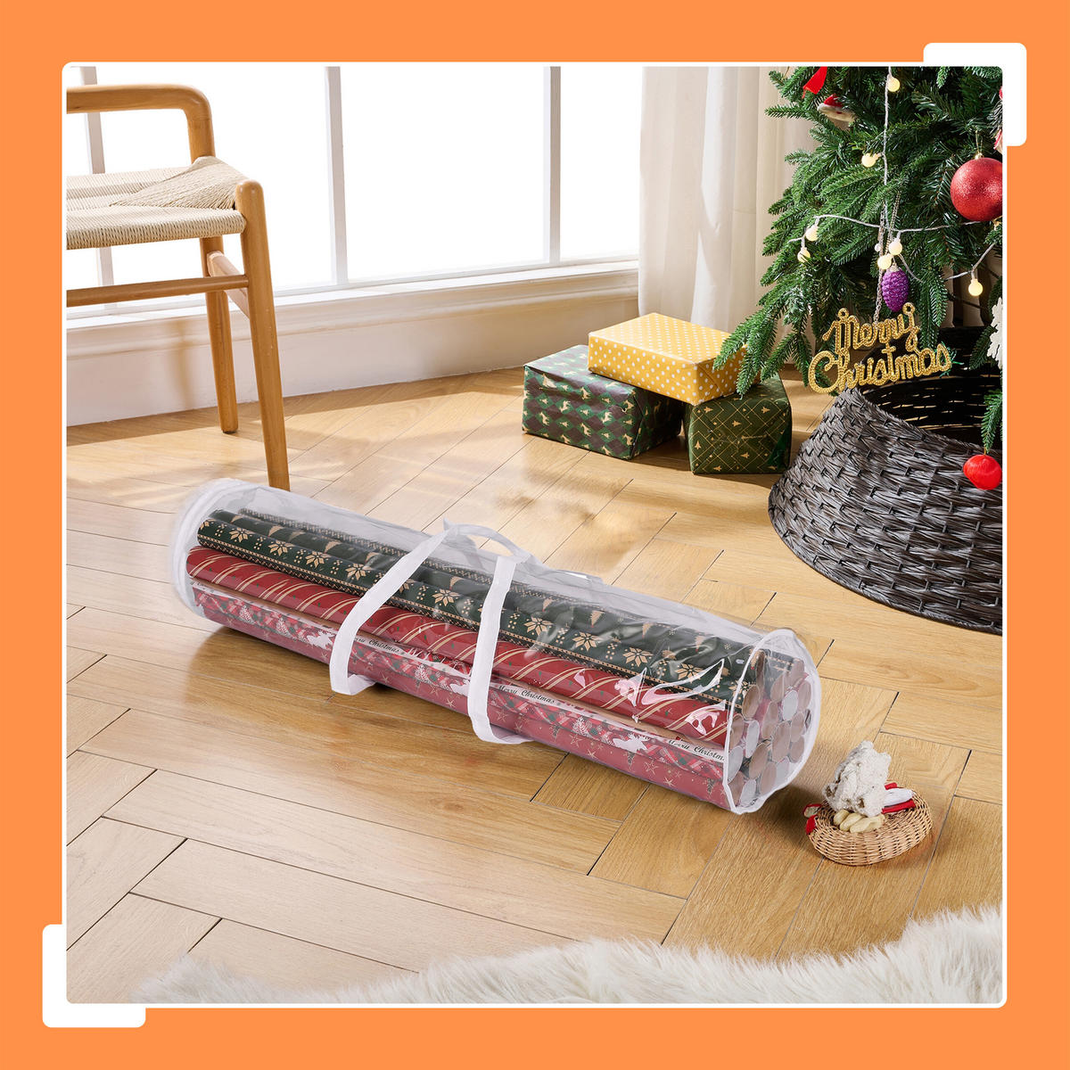 2XGESCHENKPAPIER-AUFBEWAHRUNG - Transparent, Kunststoff (22/79/22cm) - Relaxdays