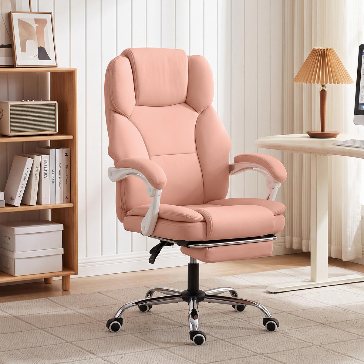 BÜROSTUHL Rosa 73.0/64.0/120.0 cm - Rosa, Leder (64/120/73cm)