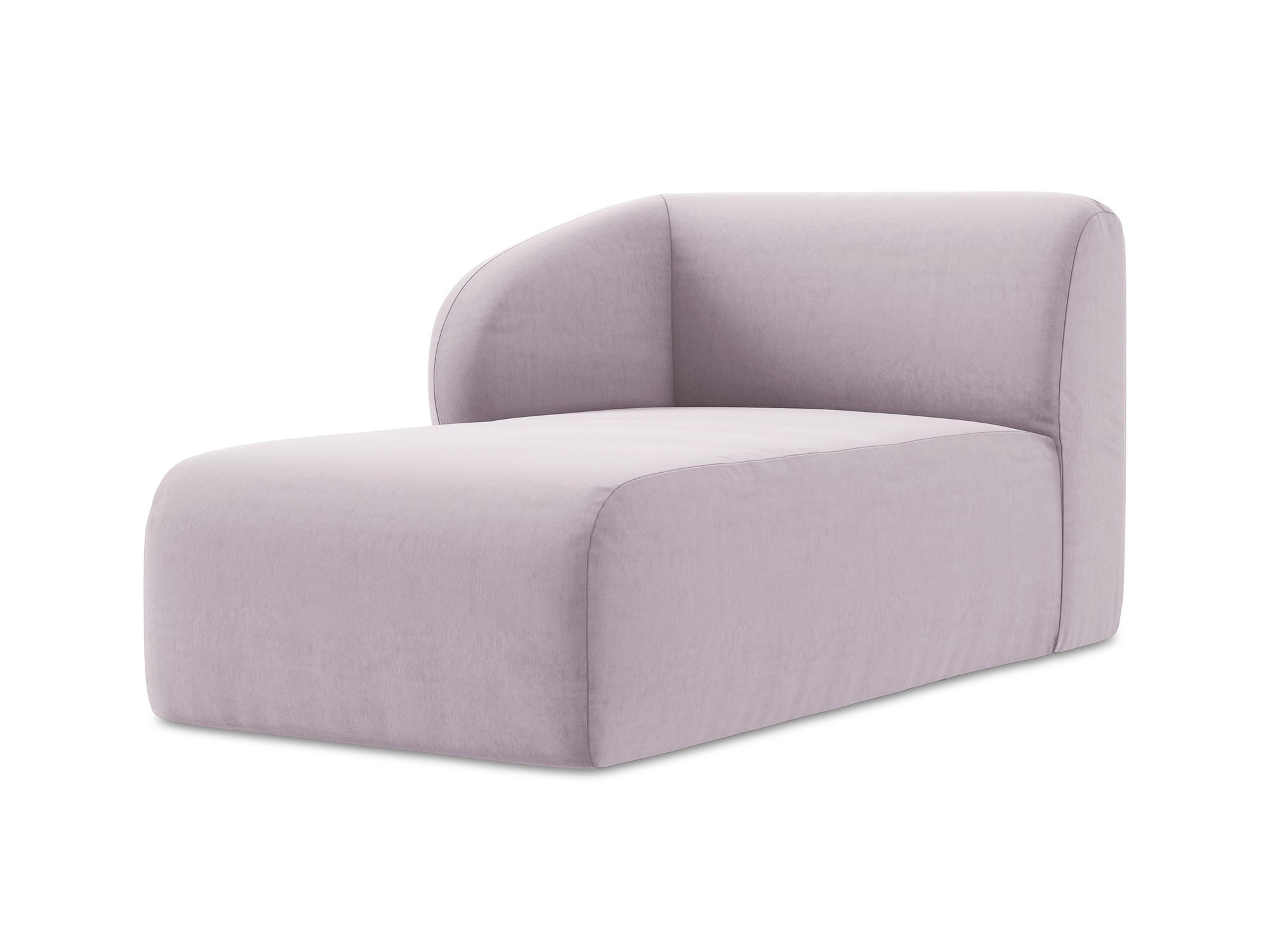 SOFAELEMENT Links Samt Stoff Violett - Flieder/Schwarz, Holzwerkstoff/Kunststoff (91/75/166cm) - Makamii