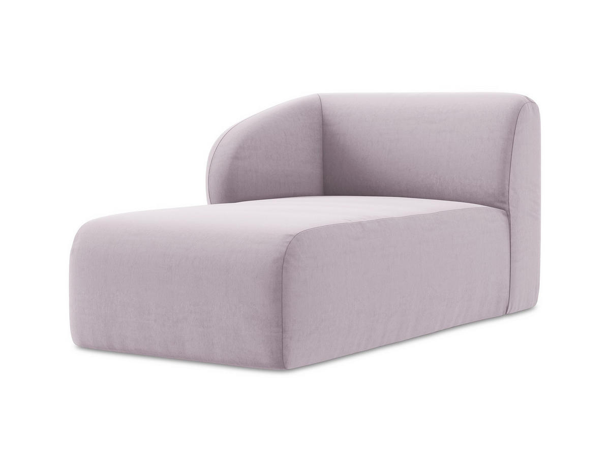 SOFAELEMENT Links Samt Stoff Violett - Flieder/Schwarz, Holzwerkstoff/Kunststoff (91/75/166cm) - Makamii