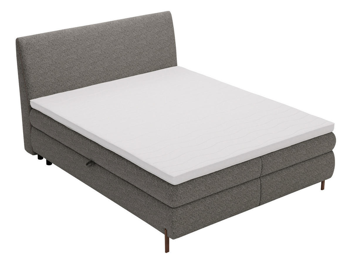 BOXBETT Evia - H3 - Braun/Grau, Holzwerkstoff/Textil (160/200cm) - MIRJAN24
