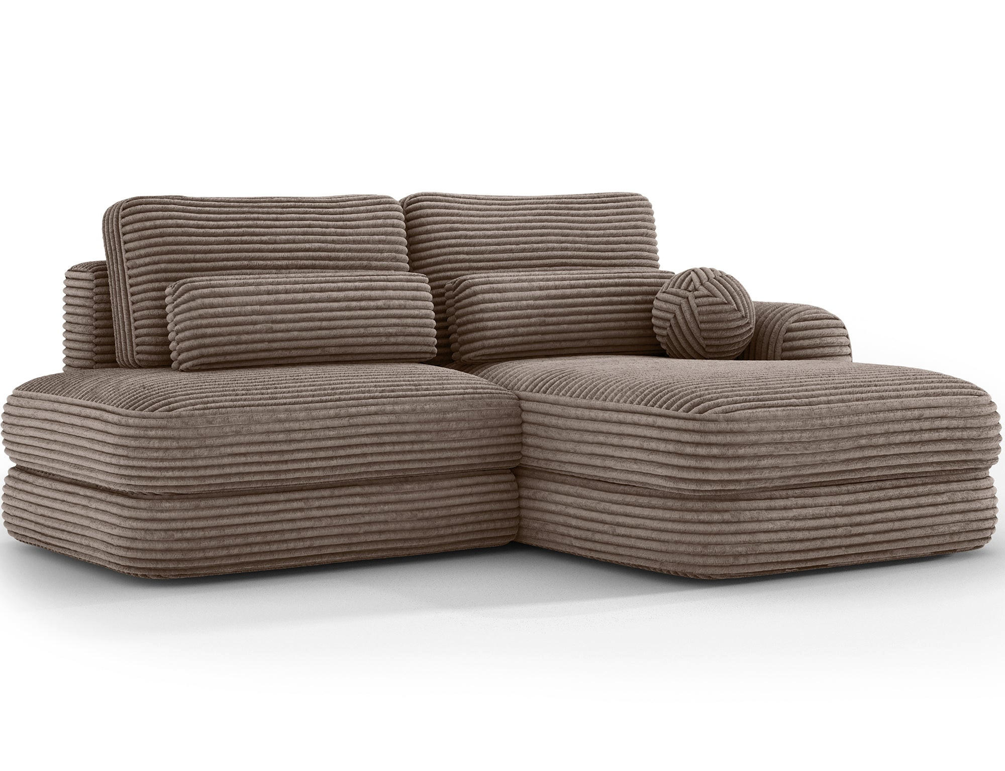 ECKSOFA RIPELI L-Form mit Schlaffunktion & Bettkasten – Modernes 3-Sitzer Sofa, Wellenfederung, 217 × 175 cm - Hellbraun/Schwarz, Kunststoff (175/217cm) - Wohnideebilder