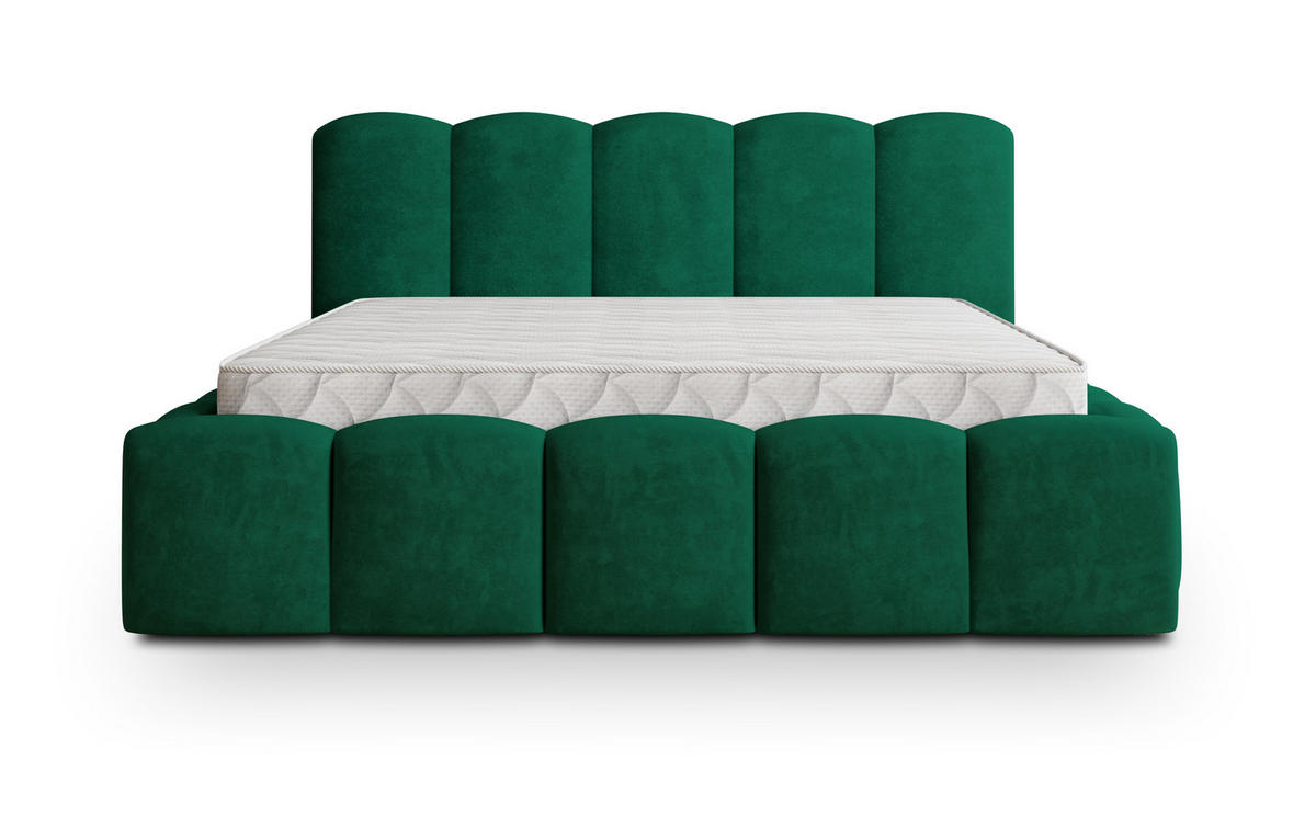 POLSTERBETT FALINA K 120x200 cm mit Bettkästen - Grün - Grün, Holz/Textil - MASSENO