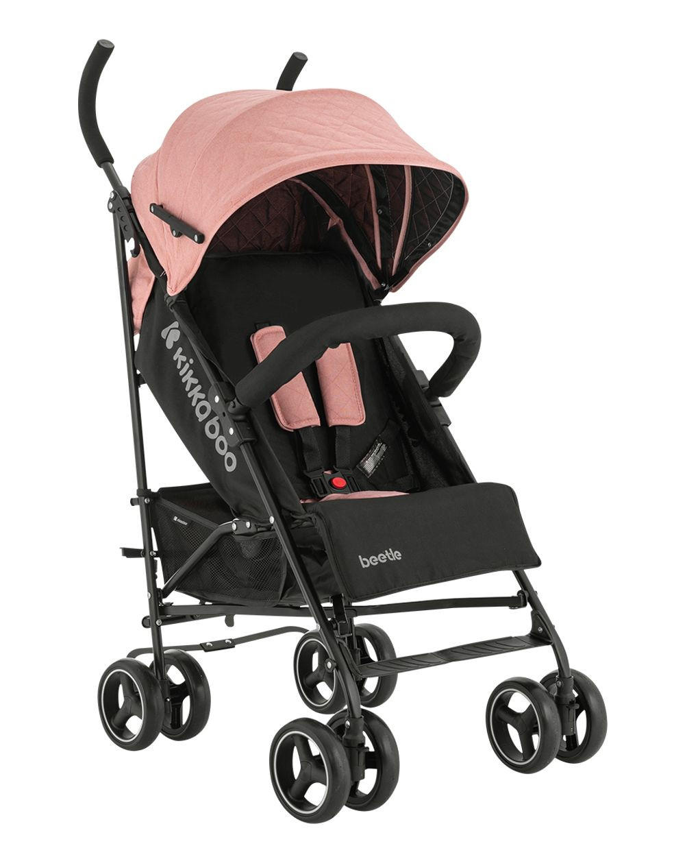 KINDERWAGEN Käfer pink Stahlrahmen, Korb, abnehmbare Vorderräder, Fußstütze - Rosa, Metall (78/48/104cm) - Kikka boo