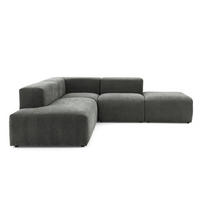 4-SITZER modulares Ecksofa HEAVEN SET 3 Links, Breite 270 cm Webstoff Dunkelgrau - Dunkelgrau/Schwarz, Holz/Kunststoff (245/270cm) - Muffo
