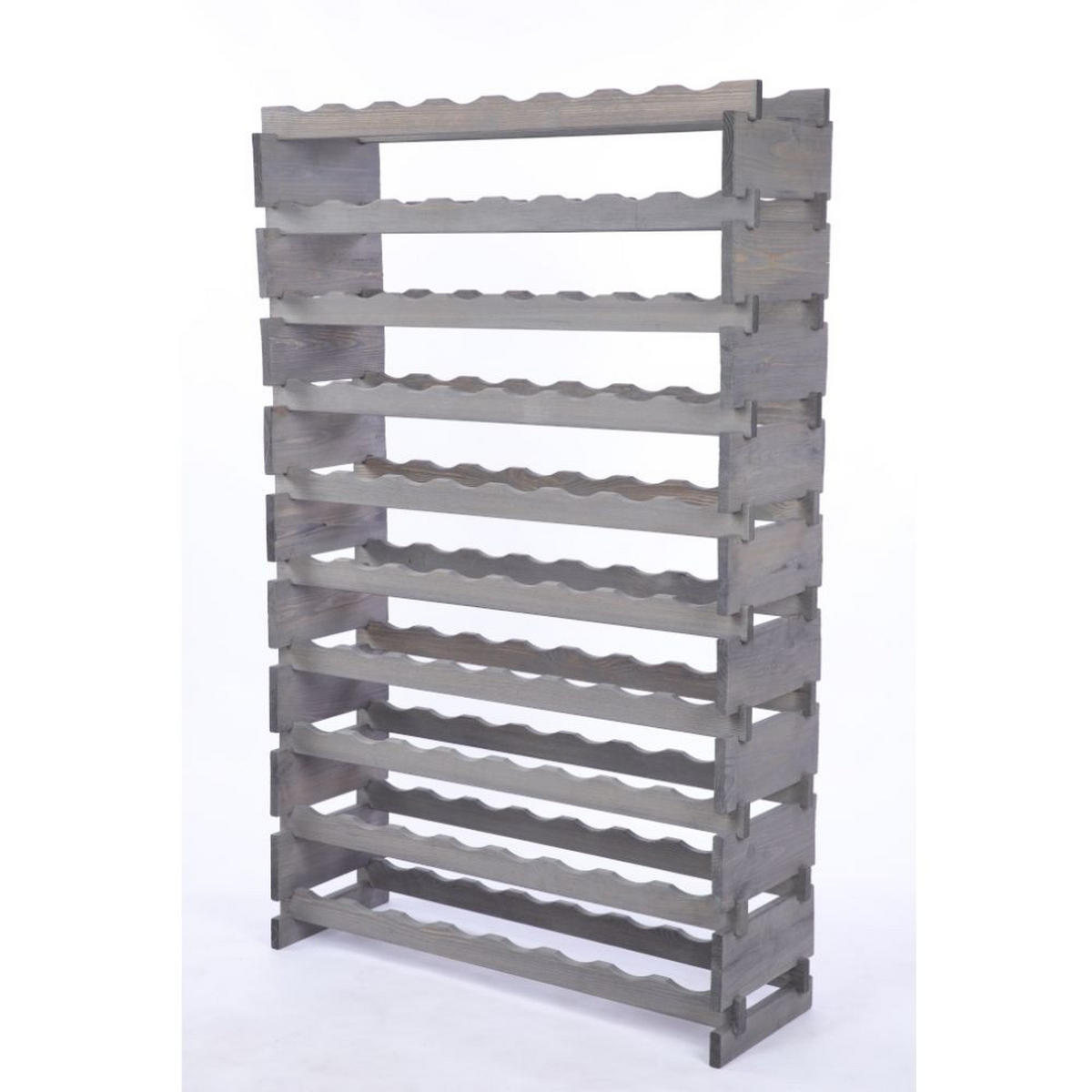 WEINREGAL VINOTECA FLEX PRO HxBxT 135x84x28cm 80 Flaschen auf 10 Ebenen Grau - Grau, Holz (84/135/28cm) - PROREGAL