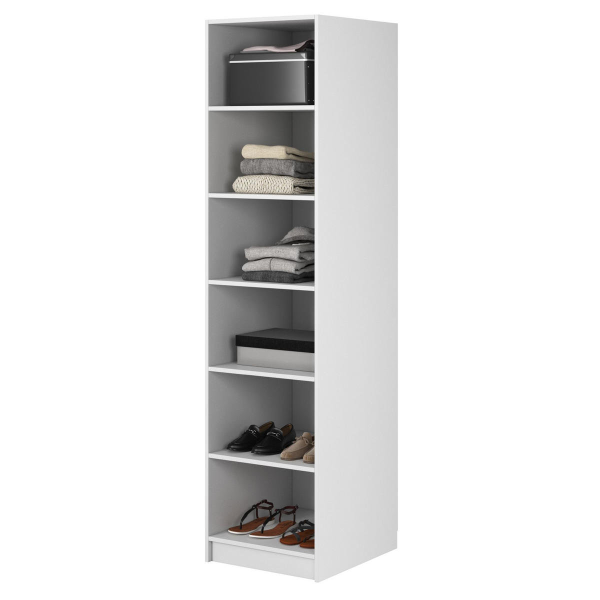 KLEIDERSCHRANK Moonir Weiß 50 cm - Goldfarben/Weiß, Holzwerkstoff/Metall (50/200.5/57cm) - Selsey