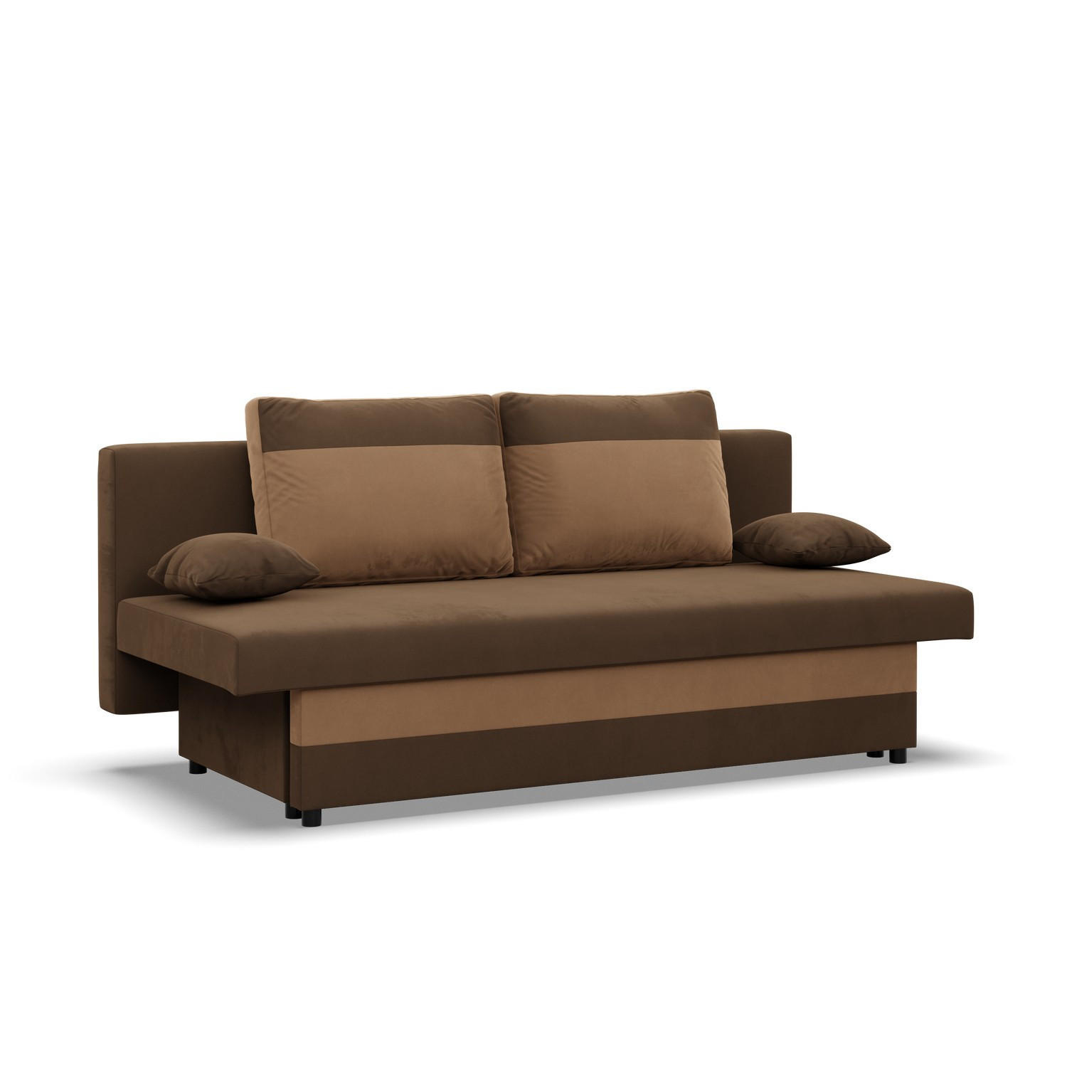 SOFA 3-SITZER MIT SCHLAFFUNKTION NOLA Braun - Braun, Textil (86/85/191cm) - Mebligo