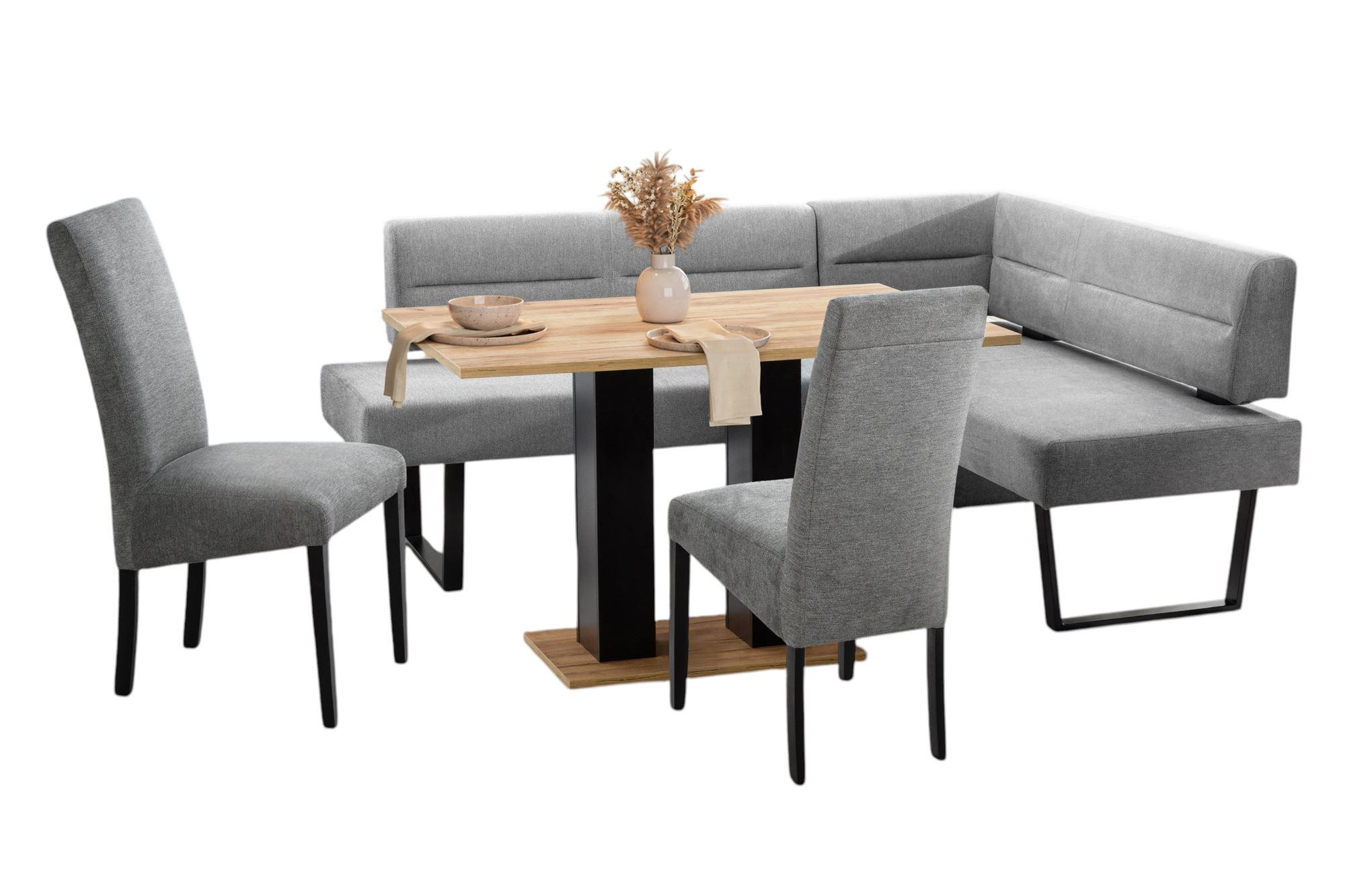58aufmkessel Eckbankgruppe Schwarz, Grau 195x85x155 cm