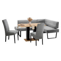 ECKBANKGRUPPE Modern Doralyn 1 für 7 Personen Microfaser Schwarz/Grau - Schwarz/Grau, Kunststoff (195/85/155cm) - 58aufmkessel