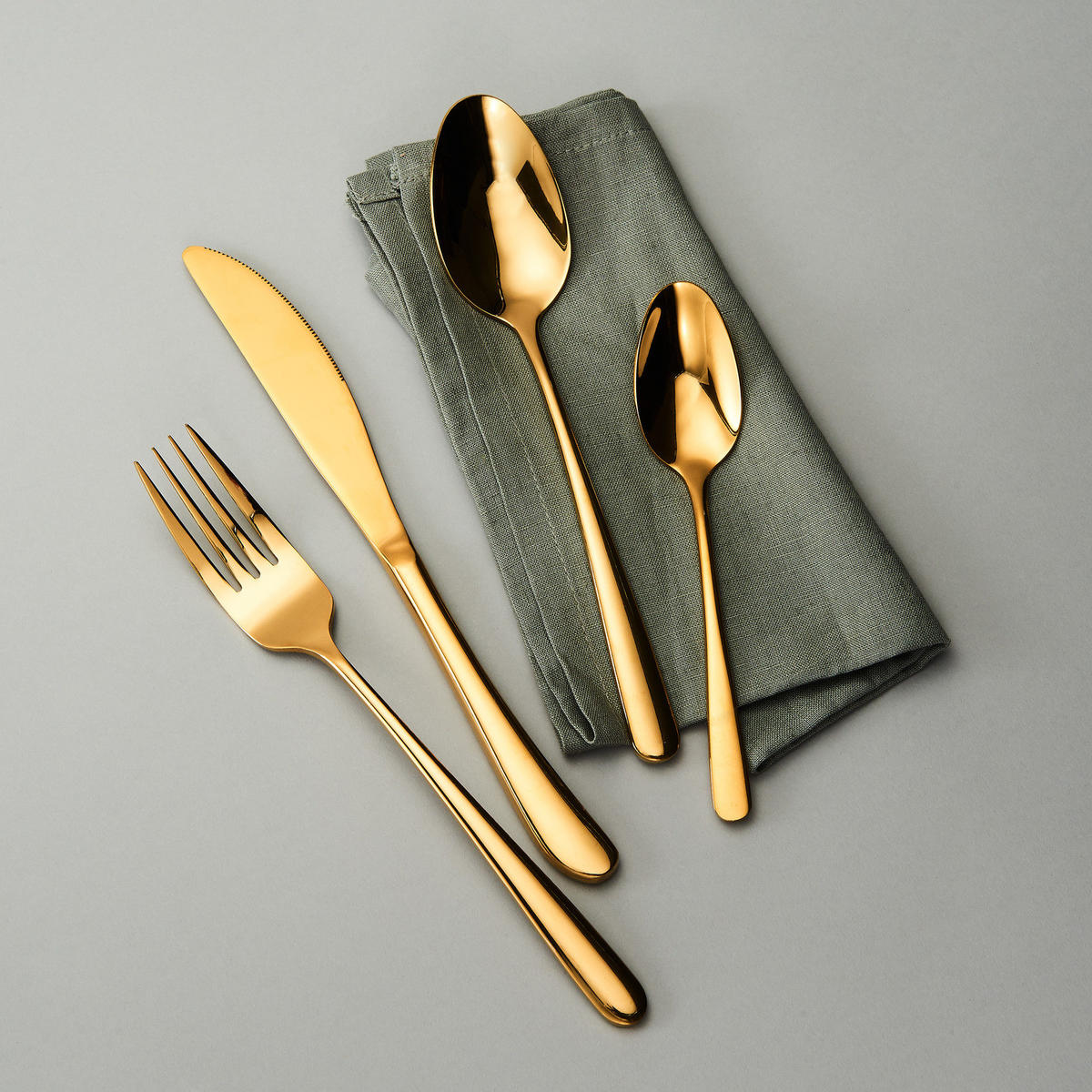 BESTECK-SET (4-tlg.) Queens - Goldfarben, Metall - Butlers