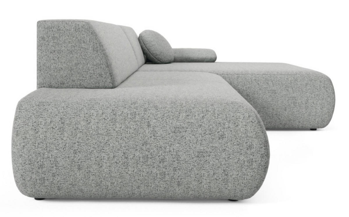ECKSOFA Grau PENTI Ausziehbar Mit Bettkasten Rechts - Grau, Textil (173.5/286cm) - Sepro Meble