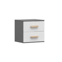 KINDER-NACHTTISCH INGE 22 55/50/44 cm Weiß+Grau/Sonoma Eiche - Weiß/Grau, Holzwerkstoff (55/50/44cm) - Deine Möbel 24