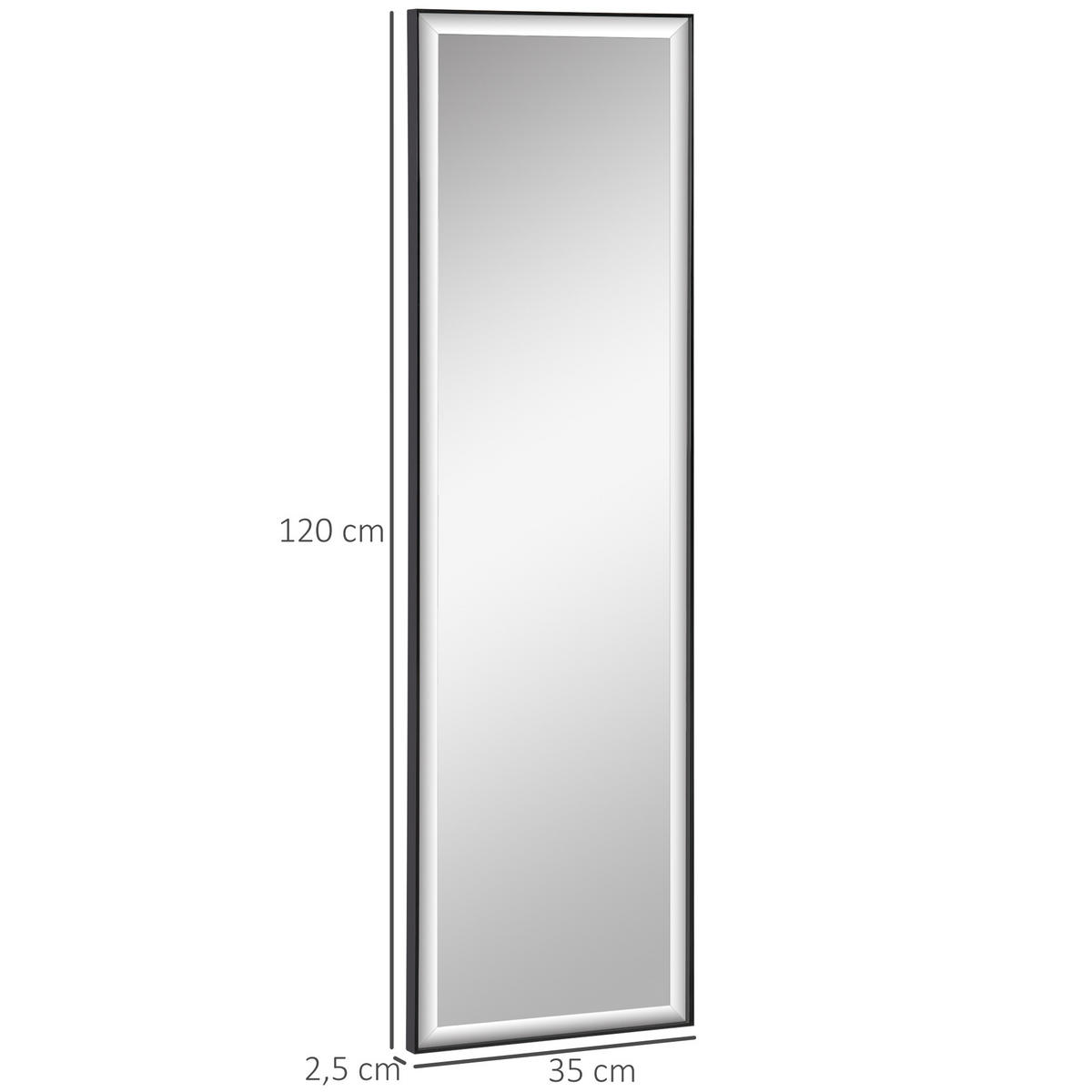 WANDSPIEGEL DE-17910 120x35 cm mit Sicherheitsfolie Schwarz - Schwarz, Metall (120/35/2.5cm) - ComfortXL