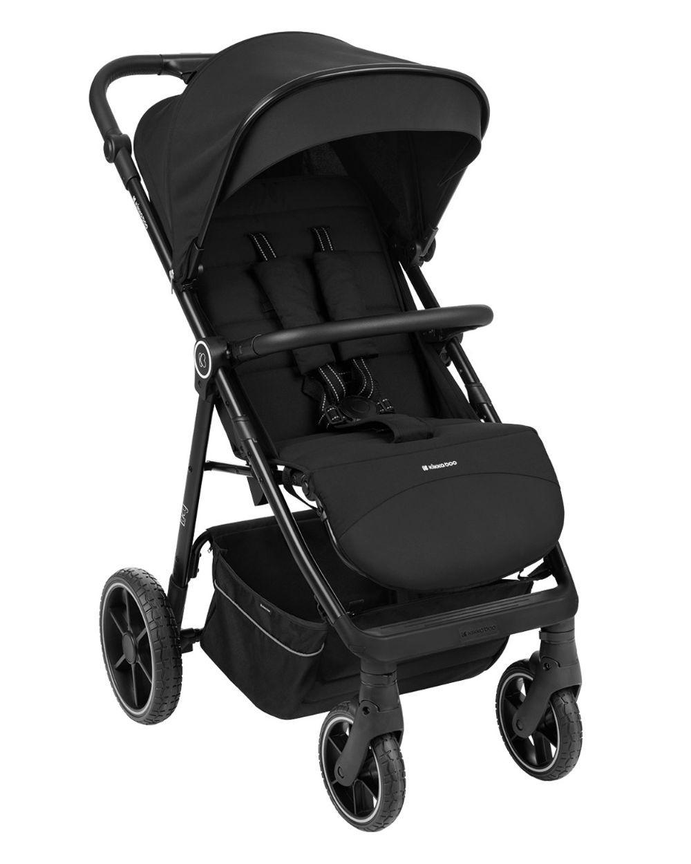 BUGGY Lucy Gurt schwarz Rückenlehne verstellbar Federung Hinterradbremse - Schwarz, Metall (74/54/104cm) - Kikka boo
