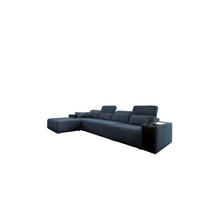 ECKSOFA mit Schlaffunktion und Mindy XII Stoff Verita Blau Links - Blau, Holz (202/348cm) - Kaiser Möbel