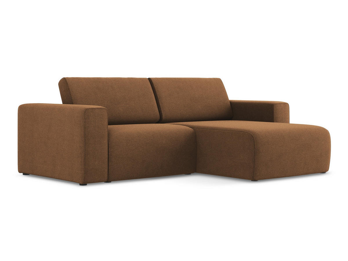 ECKSOFA Rechts Strukturstoff Stoff Orange - Beige/Terra cotta, Kunststoff/Textil (224/167cm) - Makamii