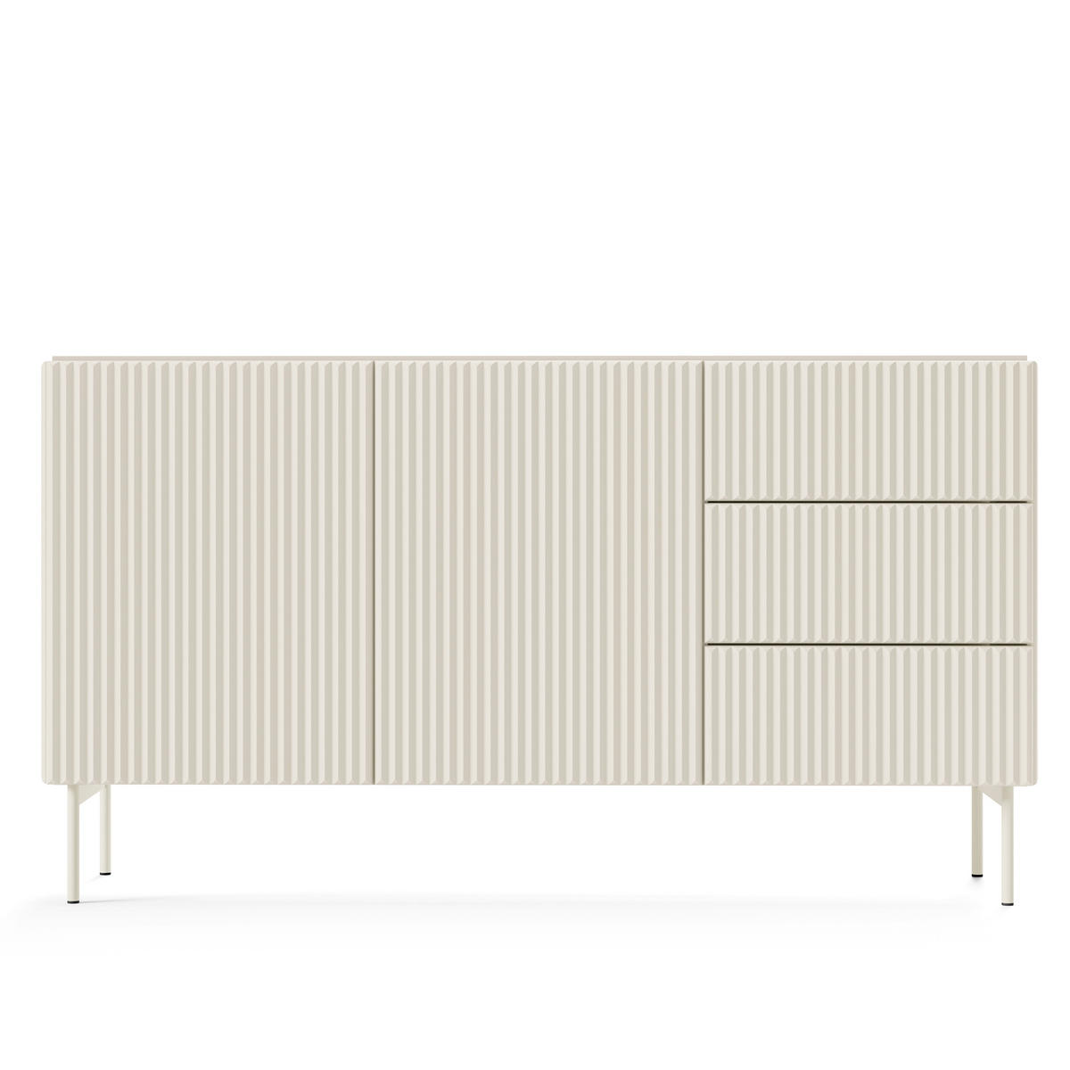 SIDEBOARD TRATTO 147/81,2/39,8cm mit 3 Schubladen 2 Türen Kaschmir - Kaschmir, Holzwerkstoff (147/81.2/39.8cm) - MASSENO