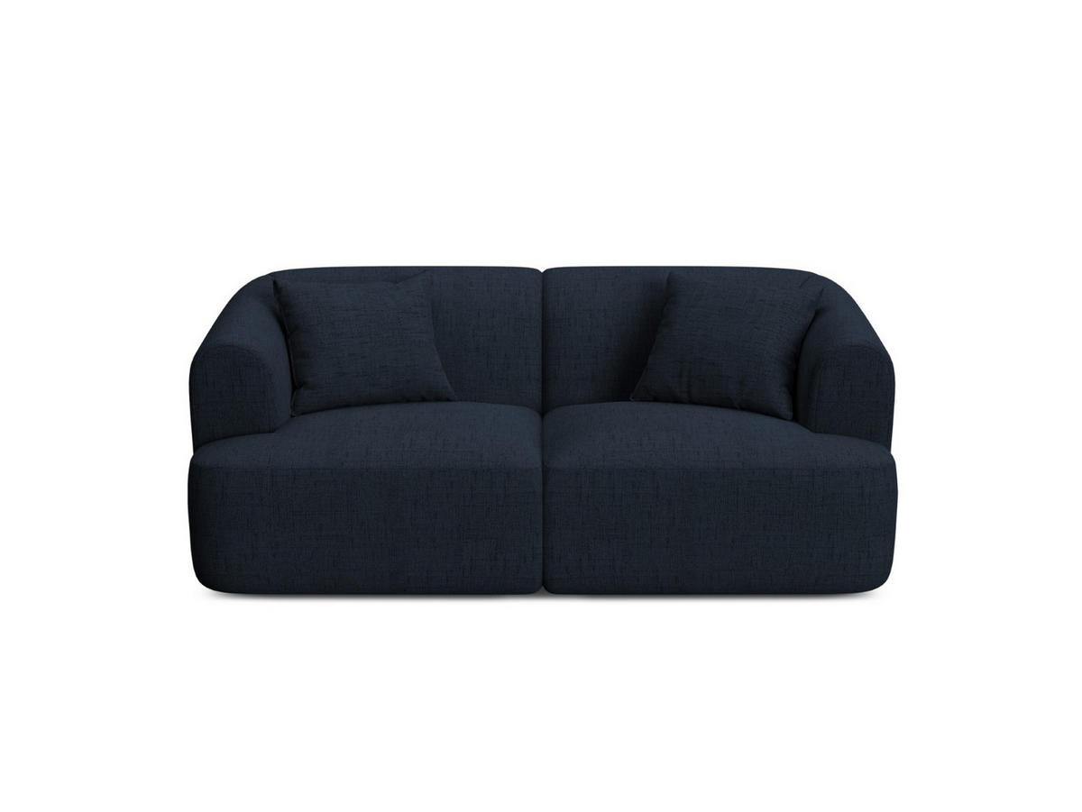 MODULARES-SOFA Campi aus strukturiertem Stoff königsblau 2 Sitzplätze - Dunkelblau, Textil (90/70/180cm) - Cosmopolitan Design