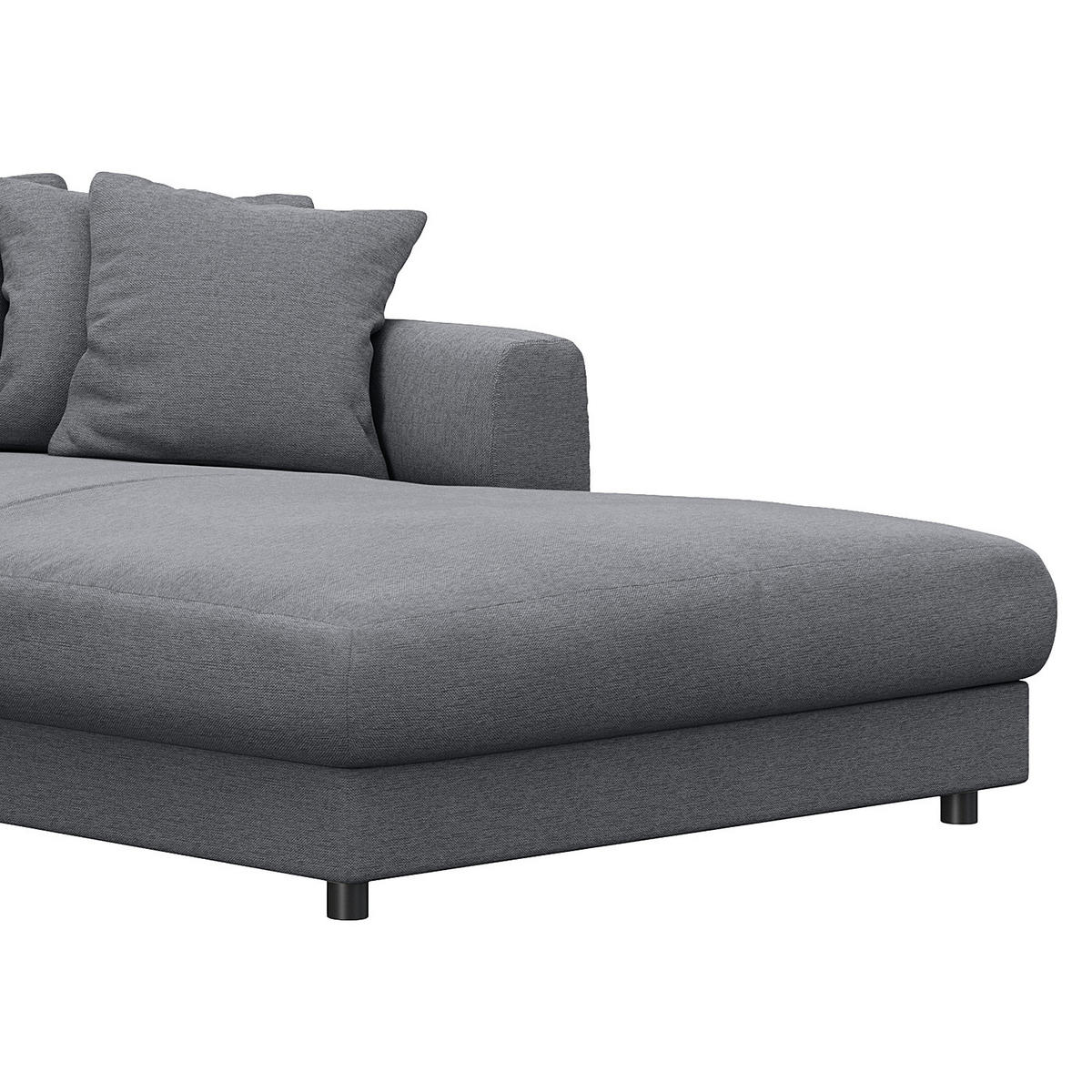 ECKSOFA mit Longchair - Schwarz/Grau, Kunststoff/Textil (238/183cm) - home24