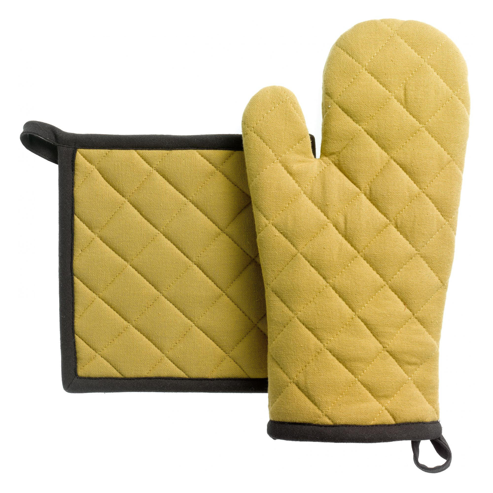 SET AUS TOPFLAPPEN/TOPFHANDSCHUH AUS RECYCELTEM MATERIAL Grace sternanisbraun 15 x 32 cm - Braun, Textil (15/32cm) - Winkler