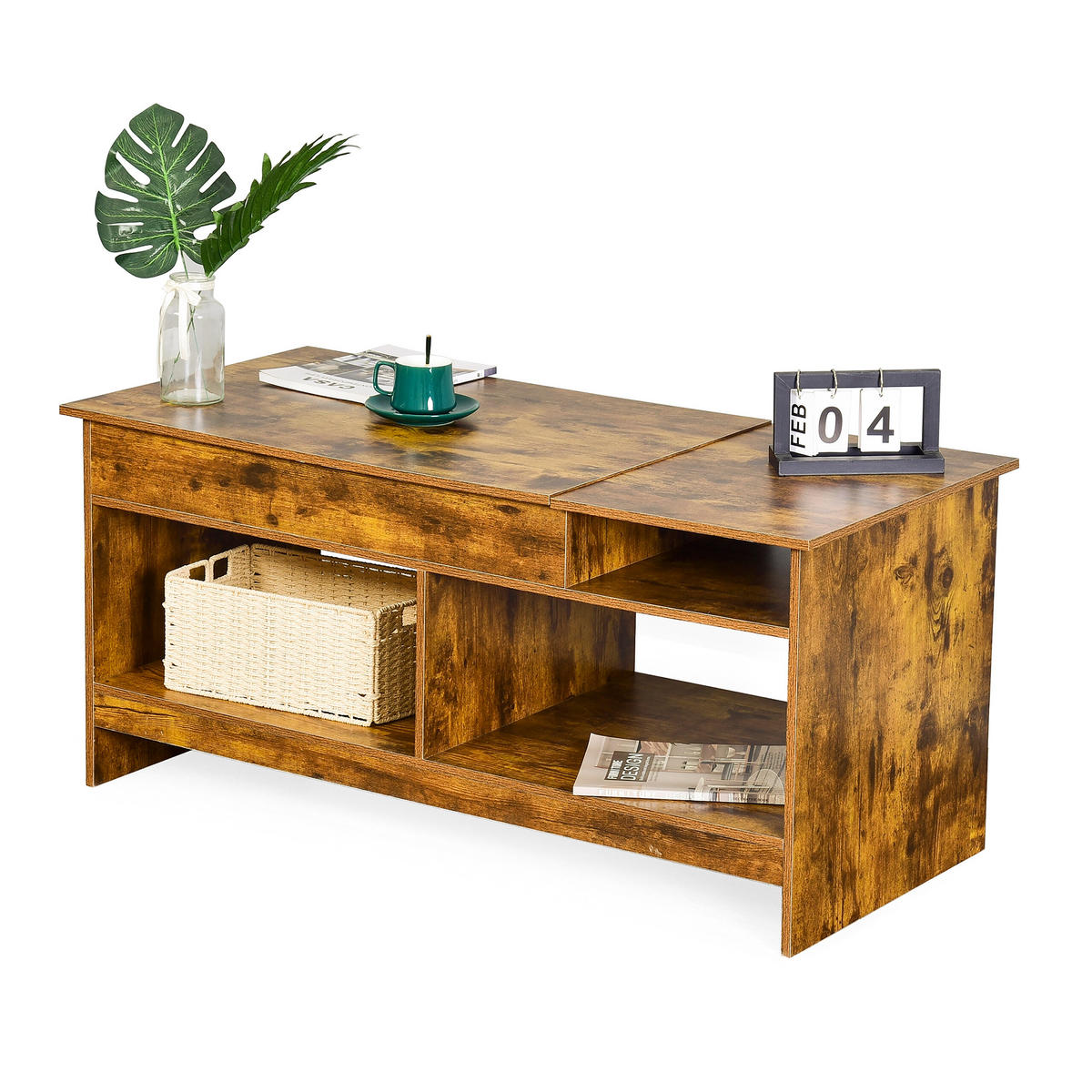 COUCHTISCH - Braun, Holzwerkstoff/Metall (50/110/50cm) - Relaxdays