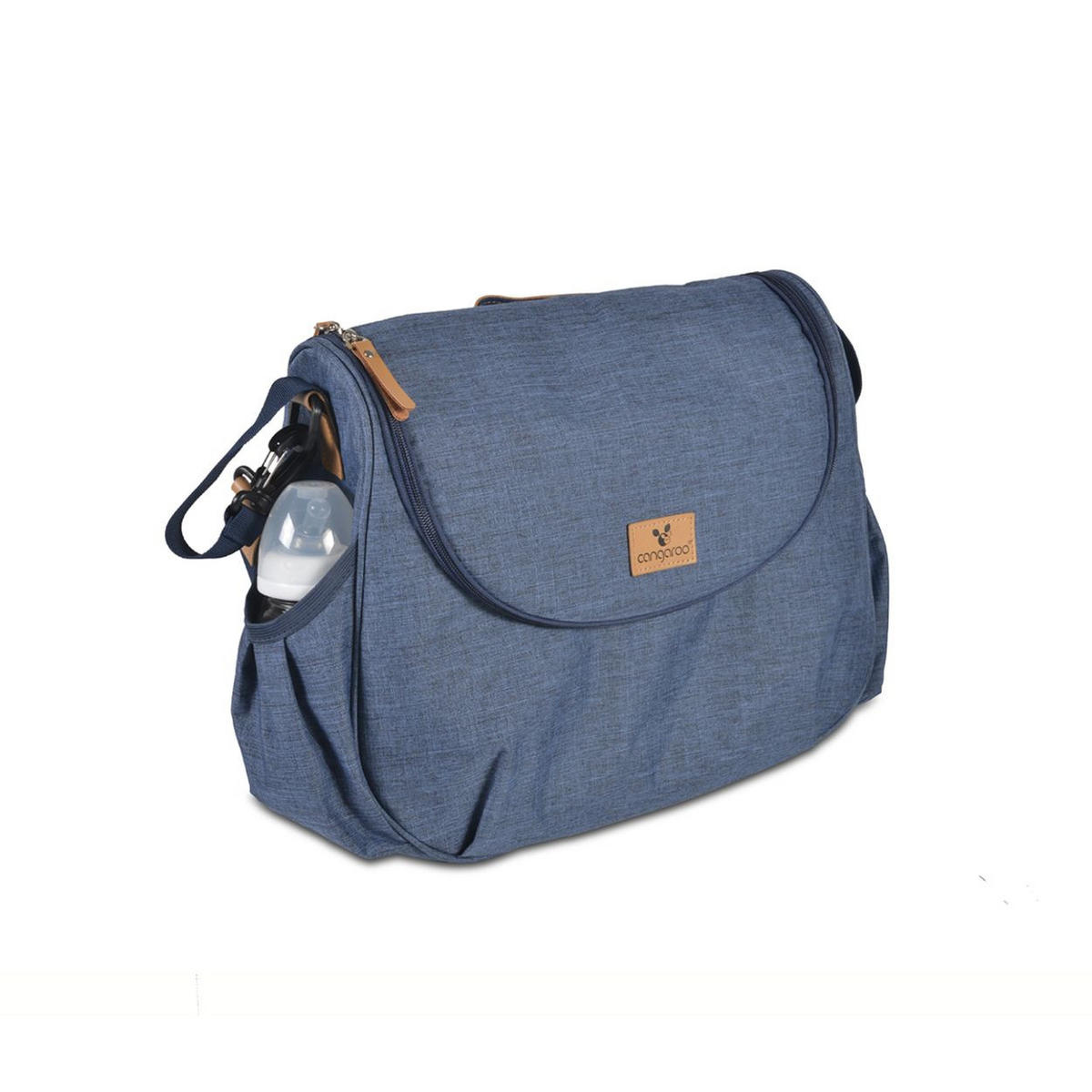 WICKELTASCHE Naomi blau Wickelunterlage, Schultergurt, Seitentaschen und Reißverschluss - Blau, Textil (10/32/40cm) - Cangaroo