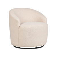 BOUCLÉ-DREHSESSEL Beige Davik - Beige, Holz/Textil (62/67/63cm) - Beliani