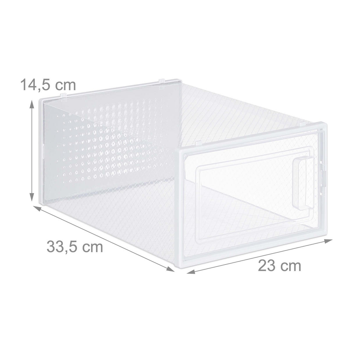 12XSCHUHBOXEN - Transparent, Kunststoff (23/14.5/33.5cm) - Relaxdays