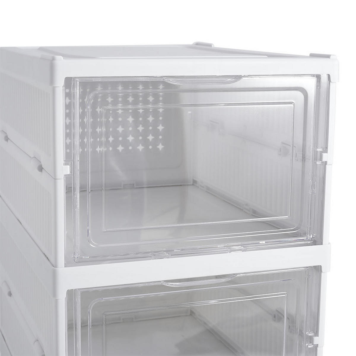 SCHUHSCHRANK 25.7/34.7/54 cm 3-Stufig Klappbar Kunststoff Weiß - Weiß, Kunststoff (25.7/54/34.7cm) - Livingandhome