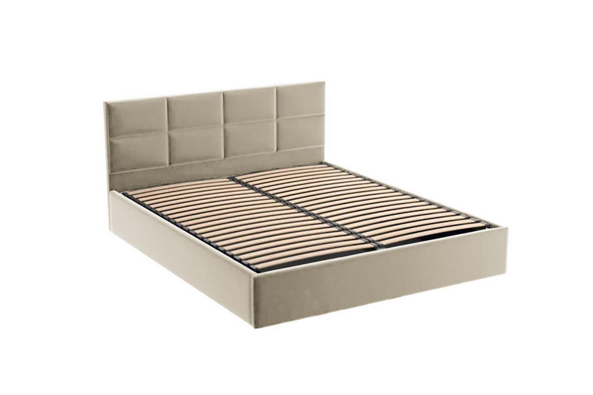 POLSTERBETT Gobi Beige 160x200 cm, mit Bettkasten und gestepptem Kopfteil - Beige, Holzwerkstoff/Textil (160/200cm) - Bettso