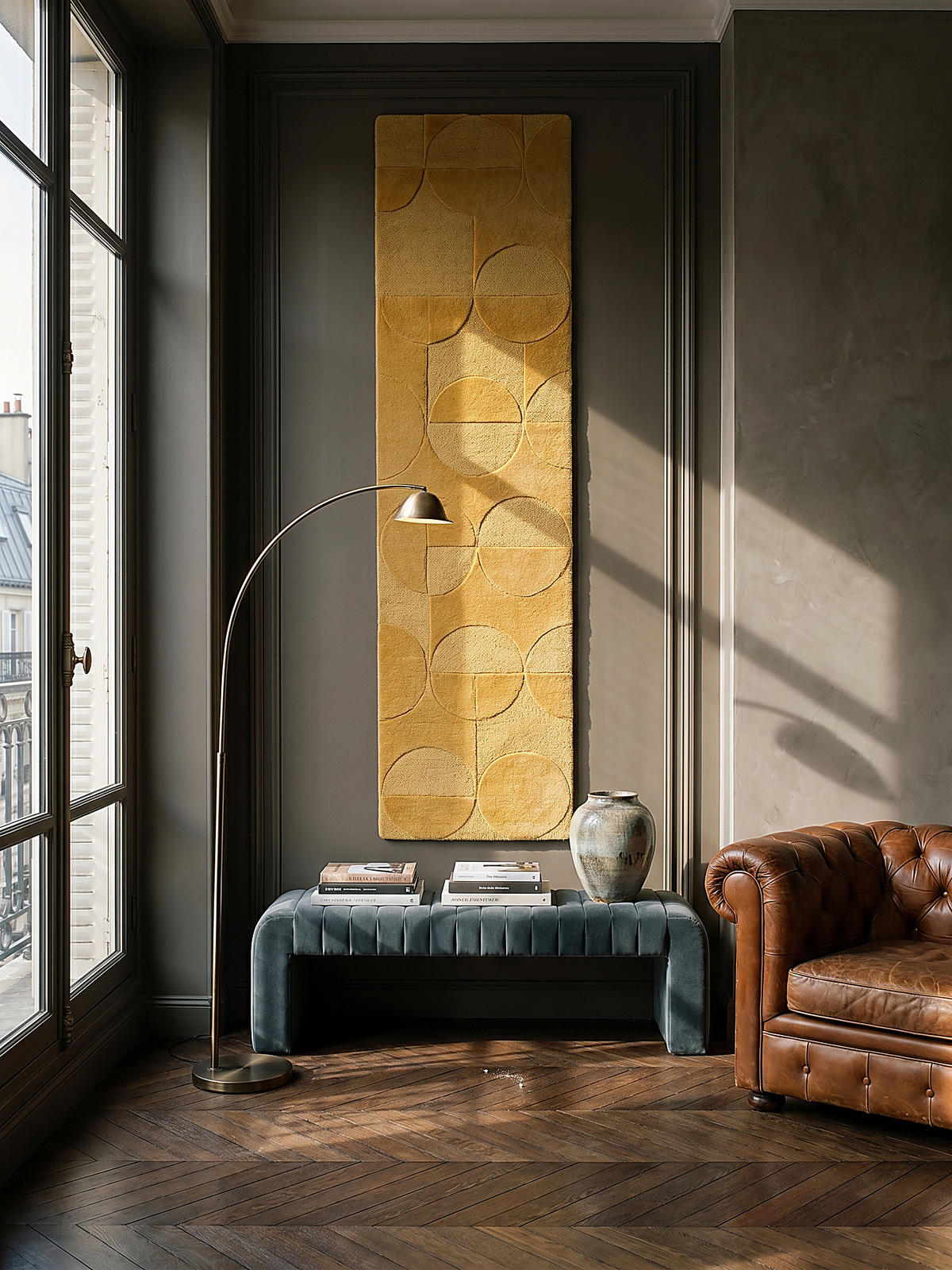 TEPPICH aus Wolle DEBEN in Senfgelb, geometrisch, 60 x 230 cm - Gelb, Textil (60/230cm) - KADIMA DESIGN