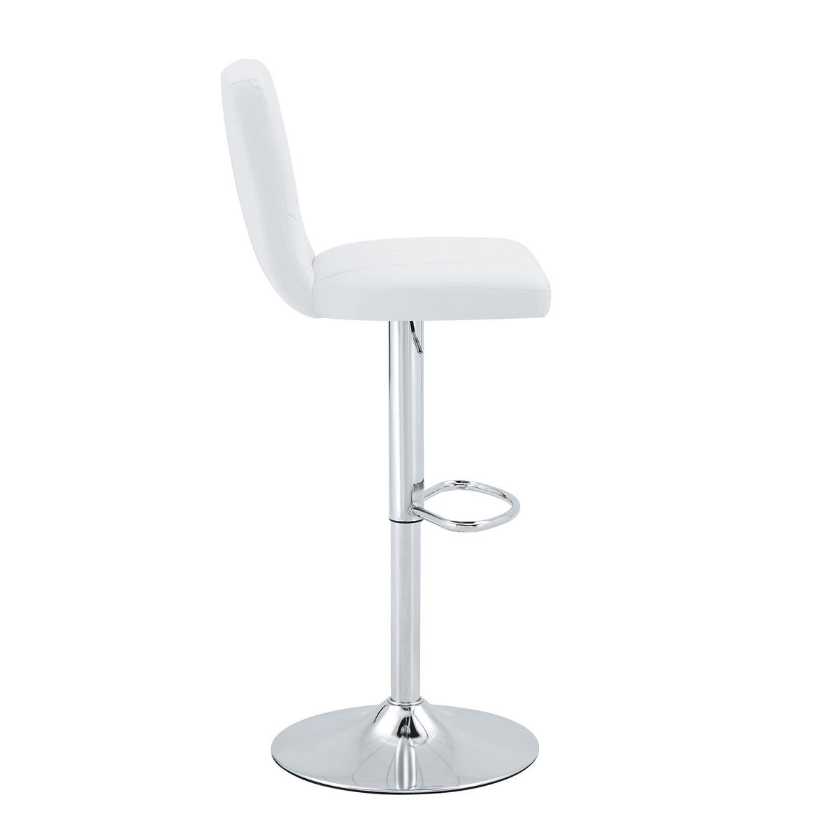 BARHOCKER Weiß 2er-Set Höhenverstellbar Drehbar 360° mit Rückenlehne & Fußstütze - Weiß, Metall (52/93/45cm) - PANGIVO