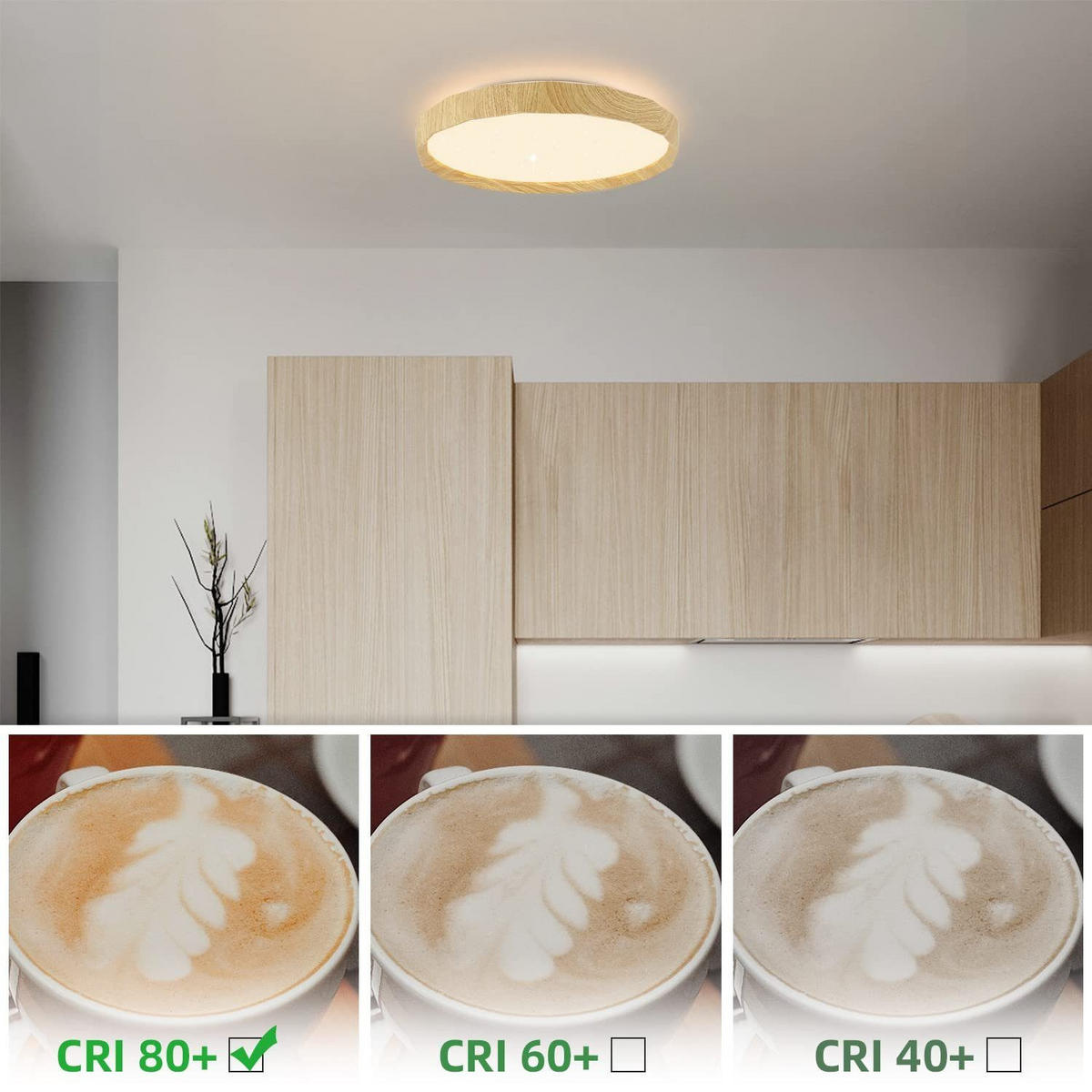 LED-DECKENLEUCHTE Richard 40 cm - Ahornfarben, Kunststoff (40/40/6.5cm) - Nettlife