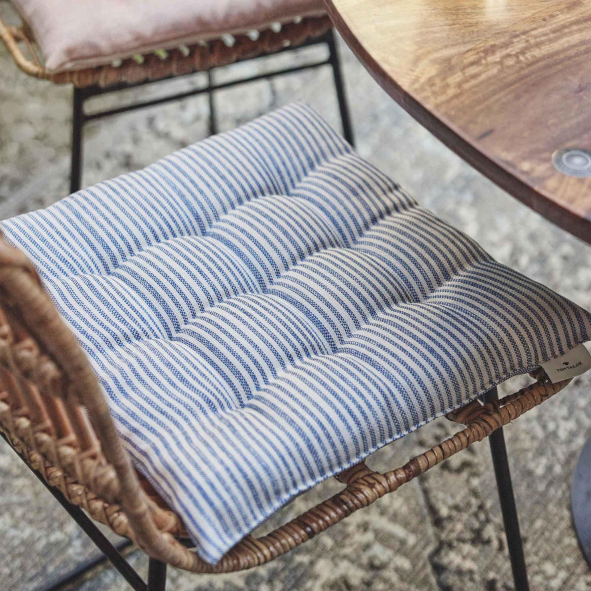 SITZKISSEN 4er Sparset FRESHSTRIPE4ER - Titanfarben, Textil (40/40/5cm) - Tom Tailor