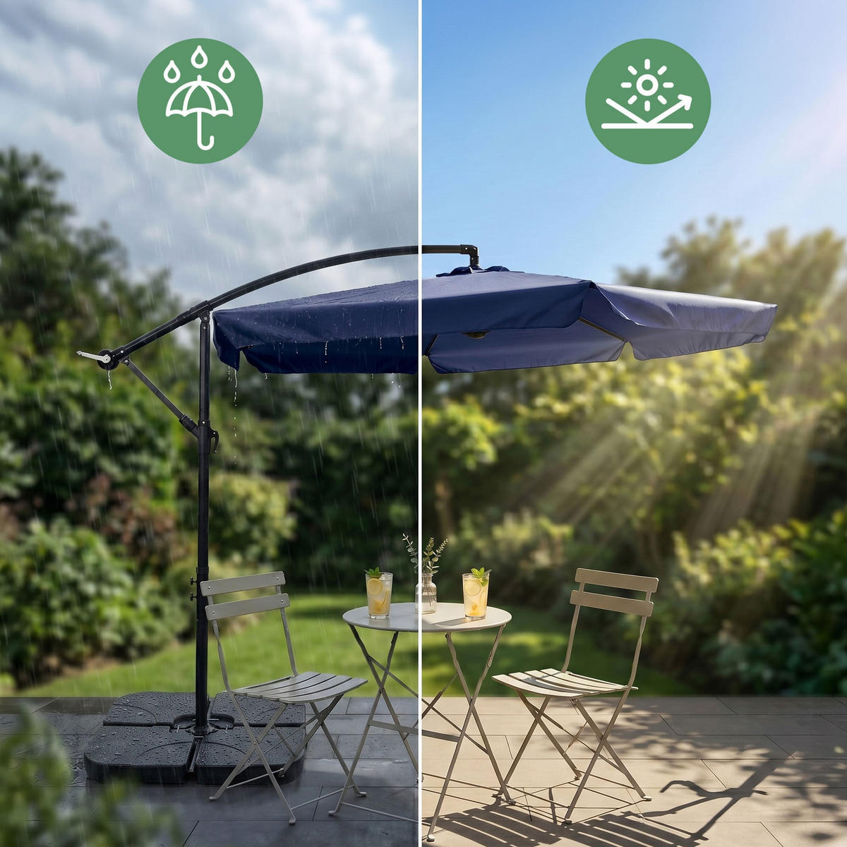 SONNENSCHRIM Marine 245/300 cm - Schwarz/Dunkelblau, Metall (300/300cm) - Akord